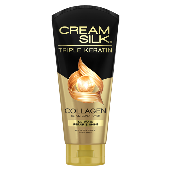 Cream Silk Triple Keratin Ultimate Repair & Shine Serum Conditioner (Pack of 2) Big Size