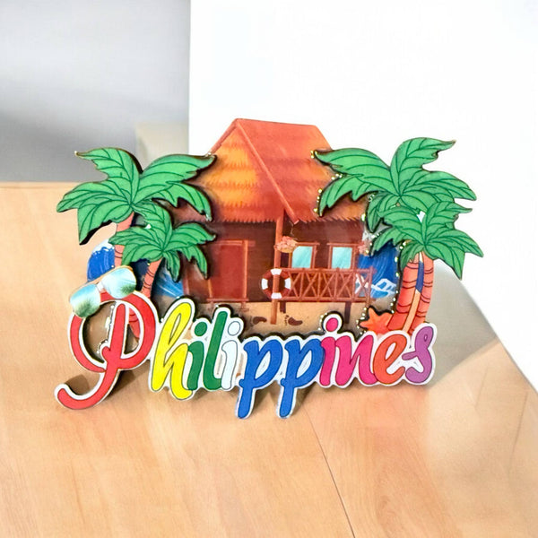 Philippine Bahay Kubo Wooden and Acrylic Refrigerator Magnet