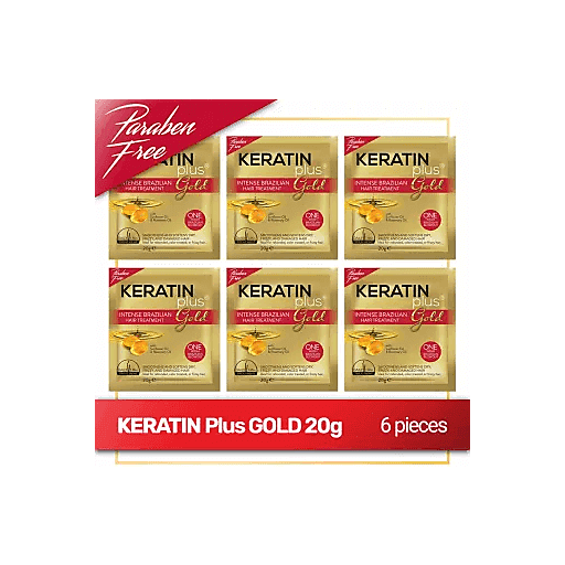 Keratin Plus Intense Brazilian Hair Treatment Gold 6 Sachet x 20g