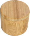 Bamboo Salt and Pepper Bowl, Bamboo Salt Cellar and Spices Storage Box with Spoon and Magnetic Swivel Lid (Single Compartment)