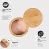 Bamboo Salt and Pepper Bowl, Bamboo Salt Cellar and Spices Storage Box with Spoon and Magnetic Swivel Lid (Single Compartment)