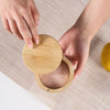 Bamboo Salt and Pepper Bowl, Bamboo Salt Cellar and Spices Storage Box with Spoon and Magnetic Swivel Lid (Single Compartment)