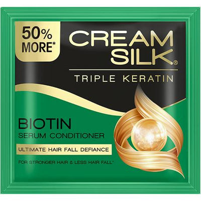 Cream Silk Triple Keratin Biotin Serum Conditioner Ultimate Hair Fall Defiance 6 Sachet x 15ml