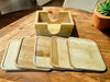 Bamboo Coasters with Bamboo Wood Square Coaster Holder