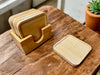 Bamboo Coasters with Bamboo Wood Square Coaster Holder