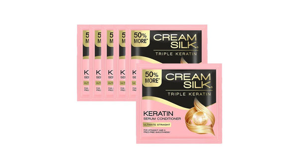 Cream Silk Triple Keratin Keratin Serum Conditioner Ultimate Straight 6 Sachet x 15ml