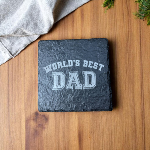 Slate Coaster – Laser Engraved (Best Dad)