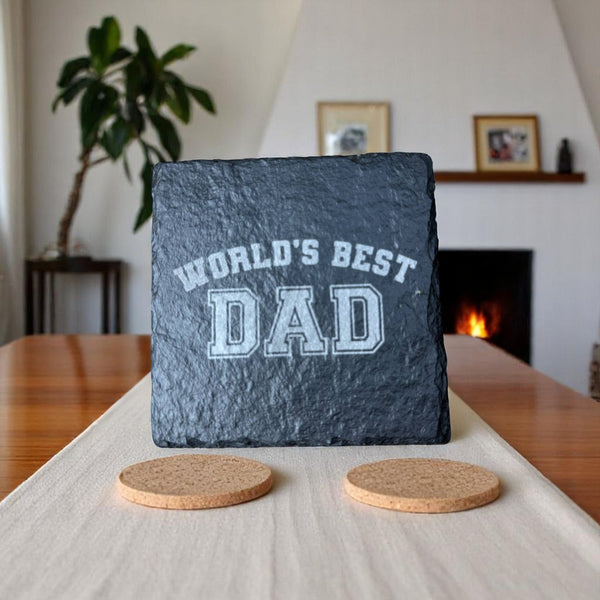 Slate Coaster – Laser Engraved (Best Dad)