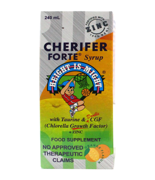 Cherifer Forte Syrup with Taurine & Double CGF - Chlorella Growth Factor with Zinc