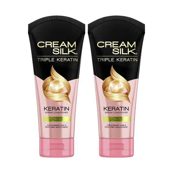 Cream Silk Triple Keratin Ultimate Straight Serum Conditioner (Pack of 2)