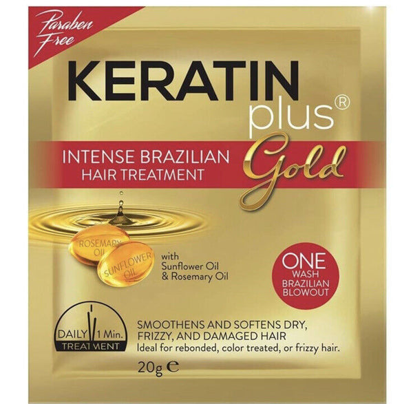 Keratin Plus Intense Brazilian Hair Treatment Gold 6 Sachet x 20g