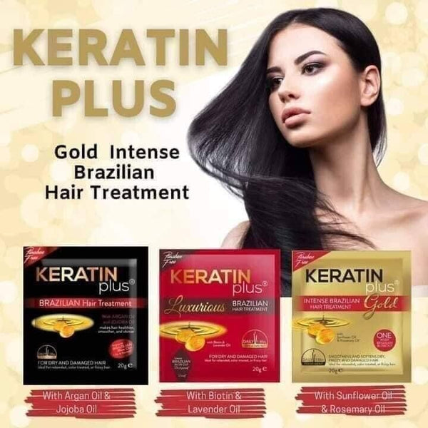 Keratin Plus Intense Brazilian Hair Treatment Gold 6 Sachet x 20g
