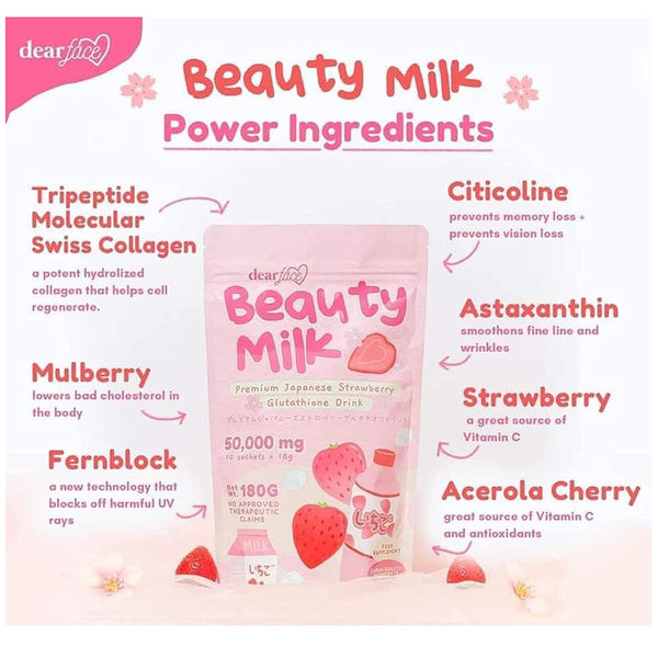Dear Face Beauty Milk Japanese Collagen Lychee Drink