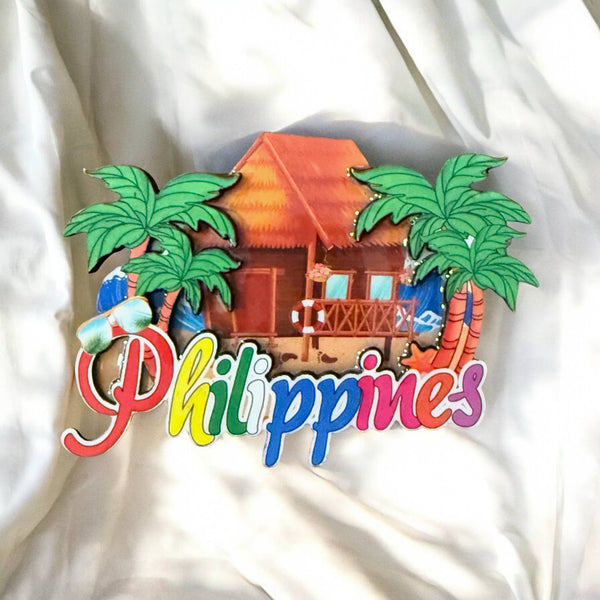 Philippine Bahay Kubo Wooden and Acrylic Refrigerator Magnet
