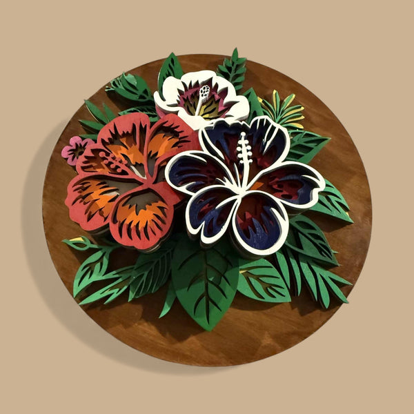 Layered Hibiscus Wall Decor
