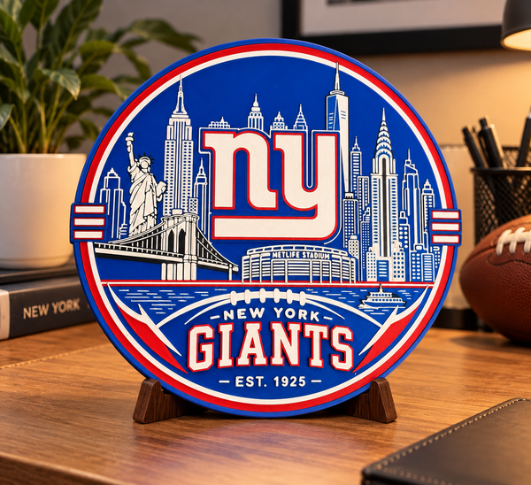 Football Themed 3D Printed Desk Sign - Giants