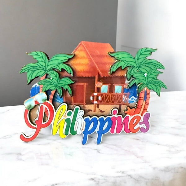 Philippine Bahay Kubo Wooden and Acrylic Refrigerator Magnet