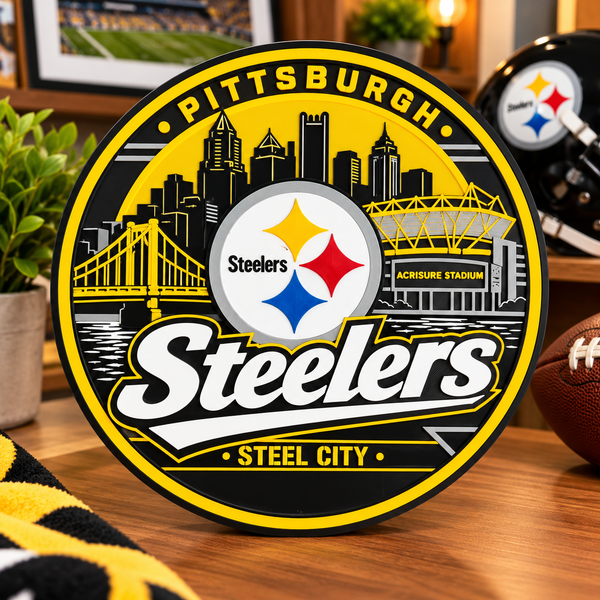 Football Themed 3D Printed Desk Sign - Steelers