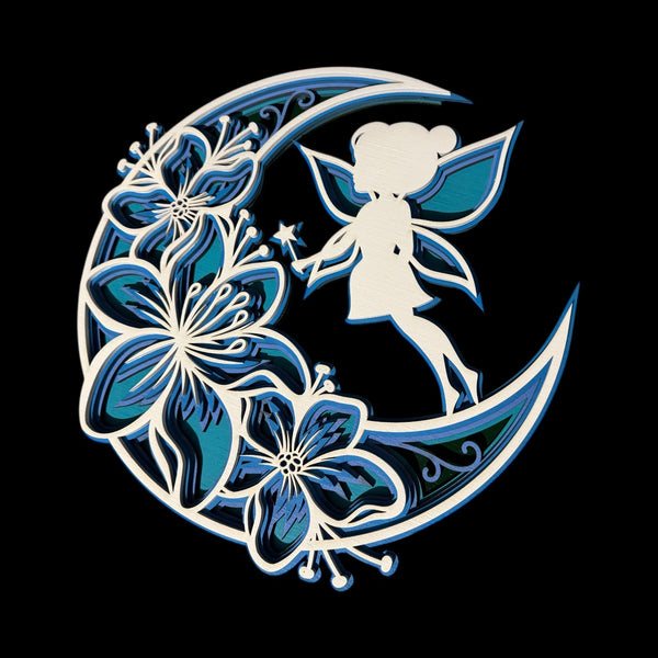Crescent Moon and Fairy 3D Layered Home Decor