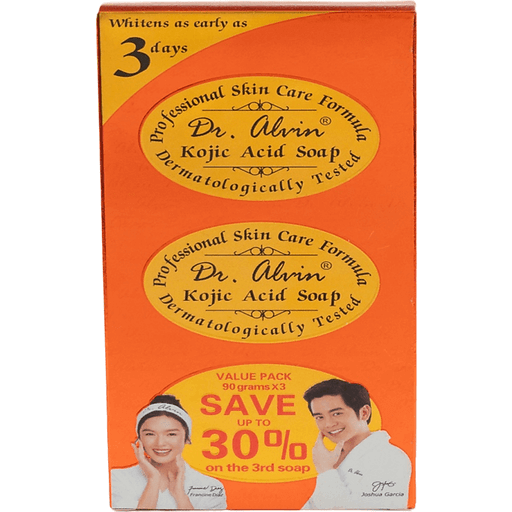 Dr. Alvin Kojic Acid Soap (3X 90g) - Professional Skin Brightening Formula
