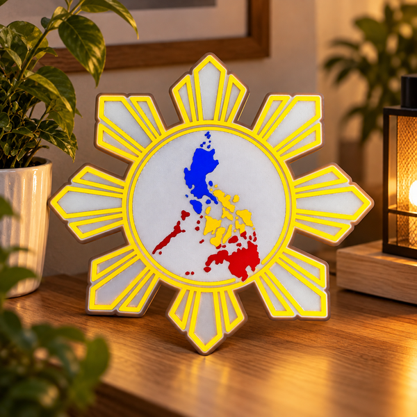 Philippine Sun & Map – 3D Printed Parol, Wall Decor & Filipino-Inspired Light Box 🇵🇭