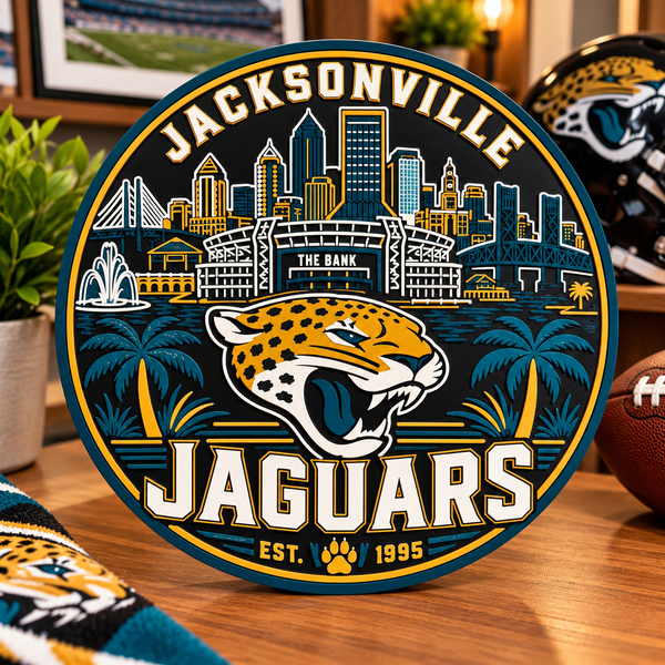 Football Themed 3D Printed Desk Sign - Jaguars