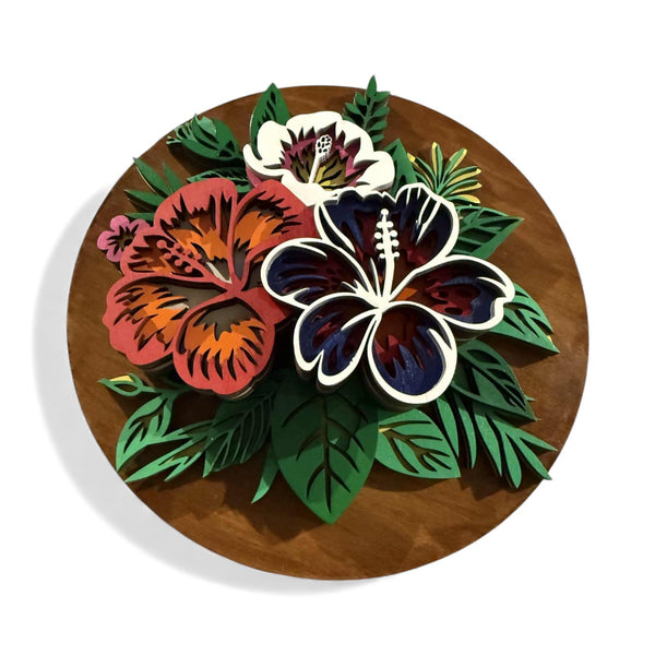 Layered Hibiscus Wall Decor