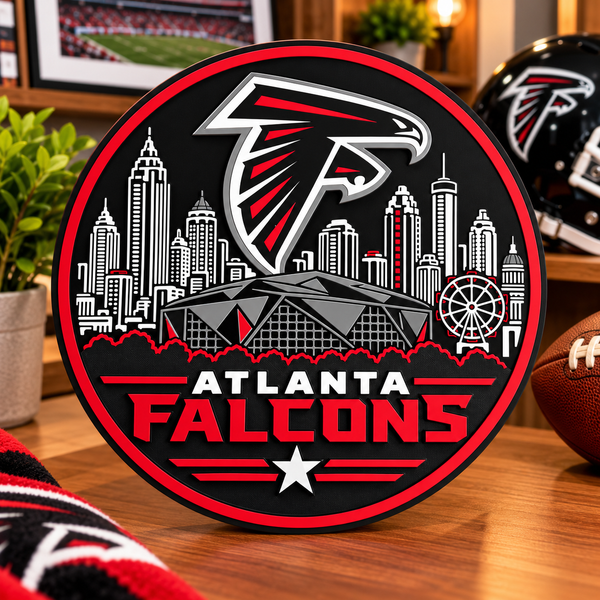 Football Themed 3D Printed Desk Sign - Falcons