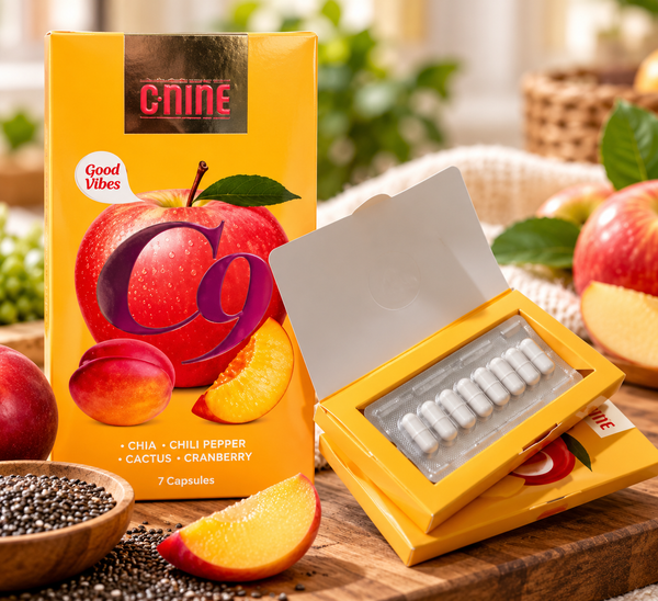 C-NINE C9 Dietary Supplement - 7 Capsules with Chia, Chili Peppers, Cactus & Cranberry