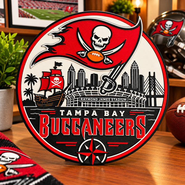 Football Themed 3D Printed Desk Sign - Buccaneers