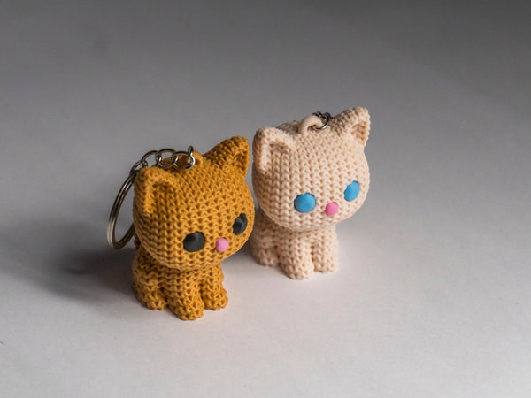 Knitted Kitty Keychain