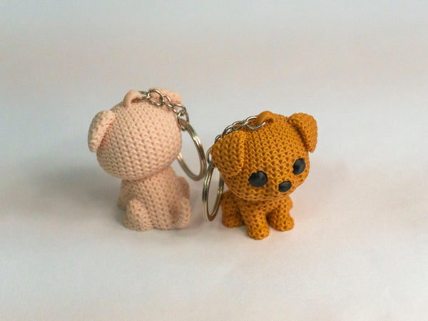 Knitted Puppy Keychain