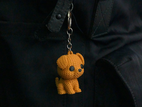 Knitted Puppy Keychain