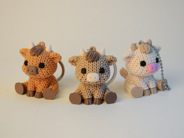 Knitted Cow Keychain