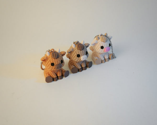Knitted Cow Keychain