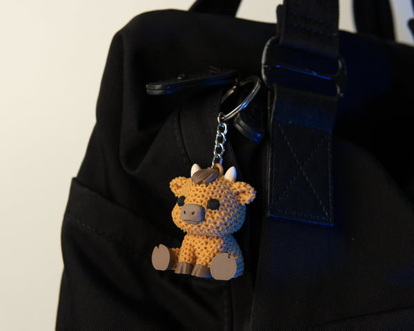 Knitted Cow Keychain