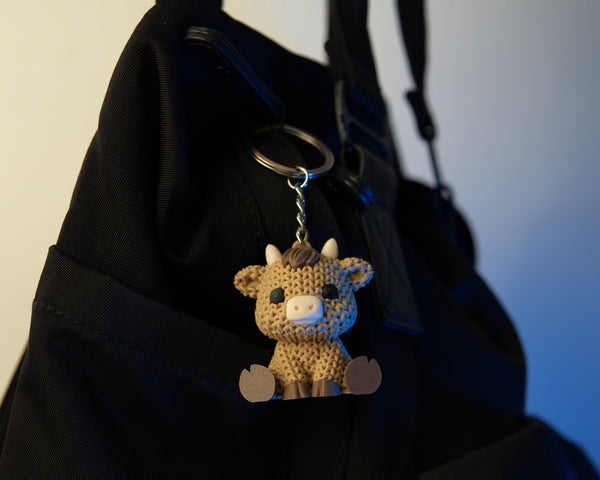 Knitted Cow Keychain