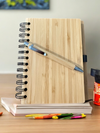 Bamboo Spiral Notebook with Ballpen