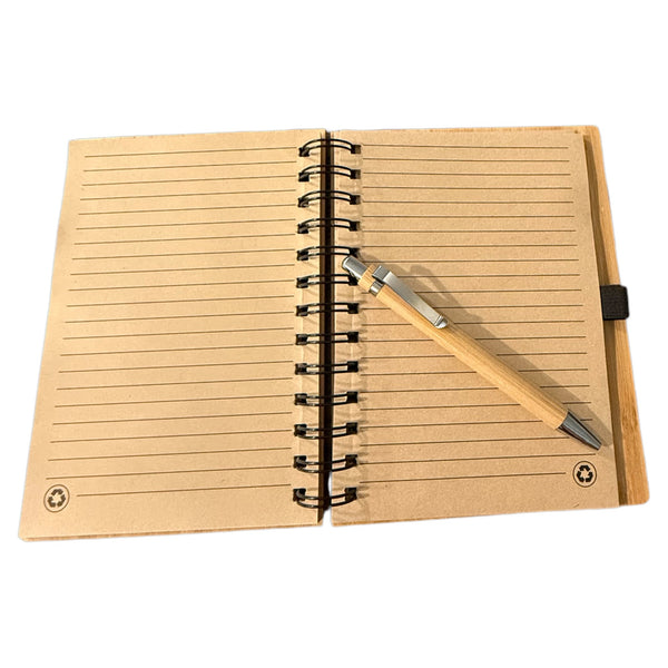 Bamboo Spiral Notebook with Ballpen