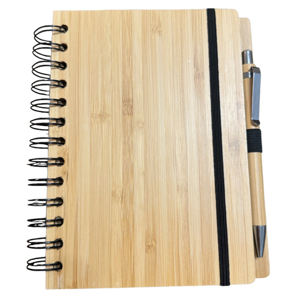 Bamboo Spiral Notebook with Ballpen