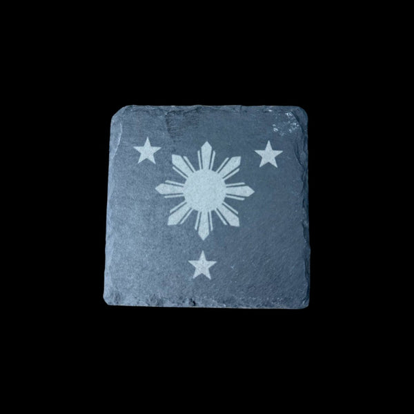 Slate Coaster – Laser Engraved (Philippine Sun & Star)