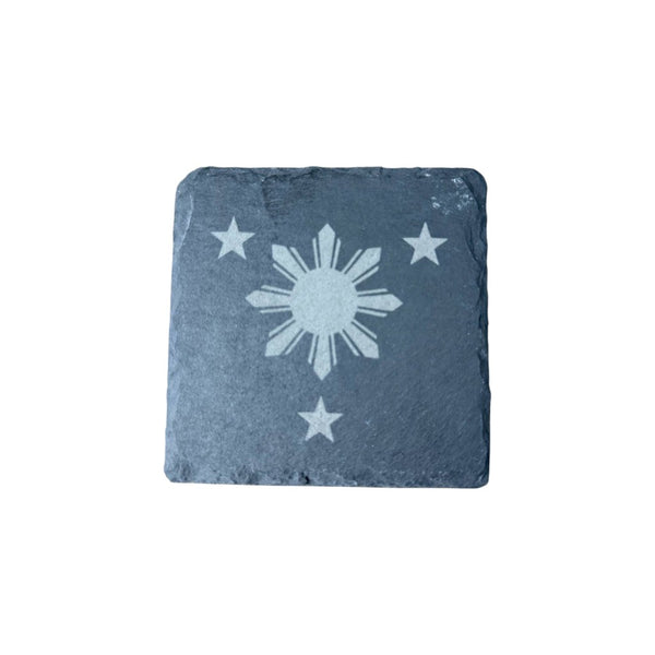 Slate Coaster – Laser Engraved (Philippine Sun & Star)