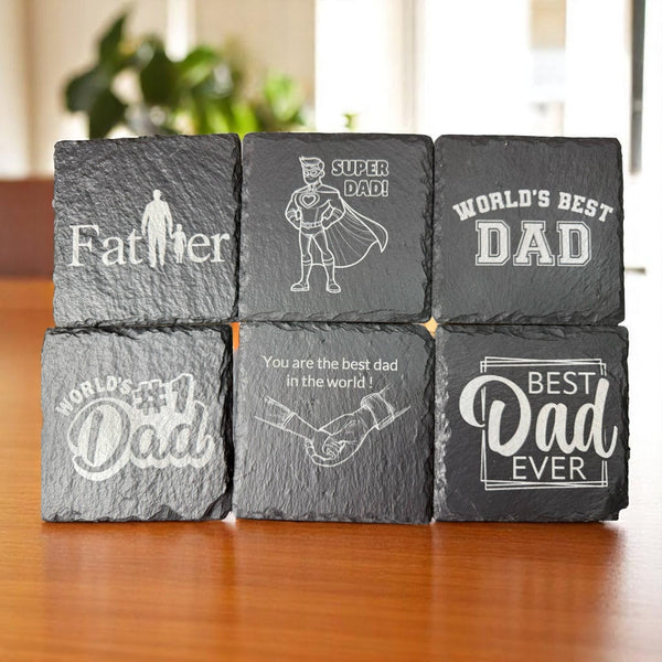 Engraved Slate Coaster – Father's Day Gift