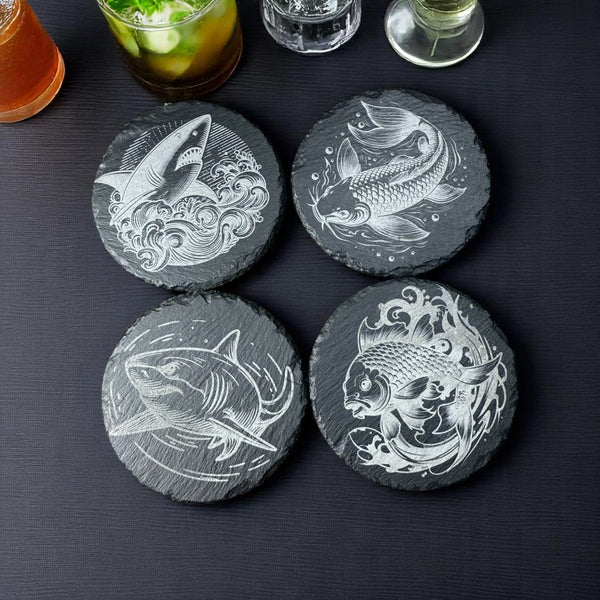 Slate Coaster – Ocean Spirits Engraved Slate Coaster