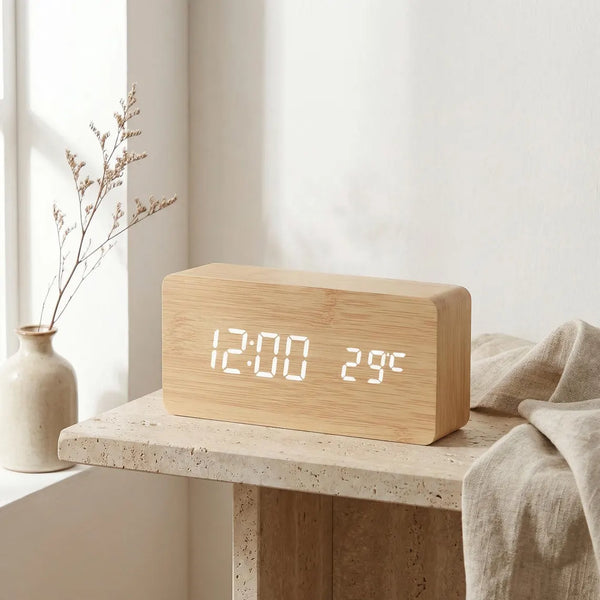 Wooden LED Digital Alarm Clock
