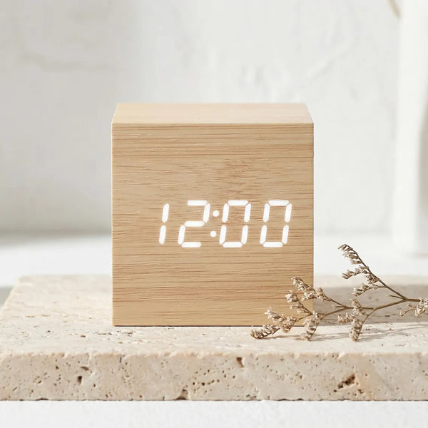 Wooden LED Digital Alarm Clock