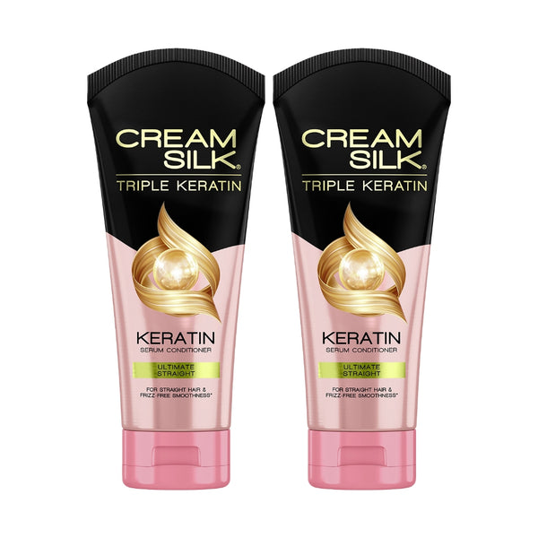 Cream Silk Triple Keratin Ultimate Straight Serum Conditioner (Bundle of 2)