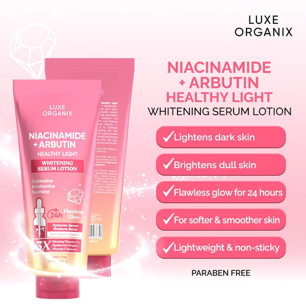 Luxe Organix Niacinamide + Arbutin Healthy Light Whitening Serum Lotion